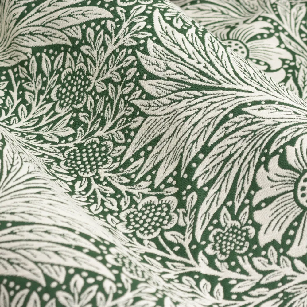 Marigold Floral Jacquard Pencil Pleat Curtains Leaf Green