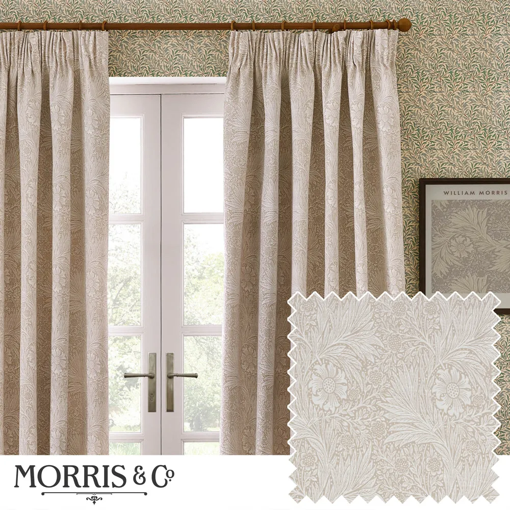 Marigold Floral Jacquard Pencil Pleat Curtains Stone modern fashion rug  