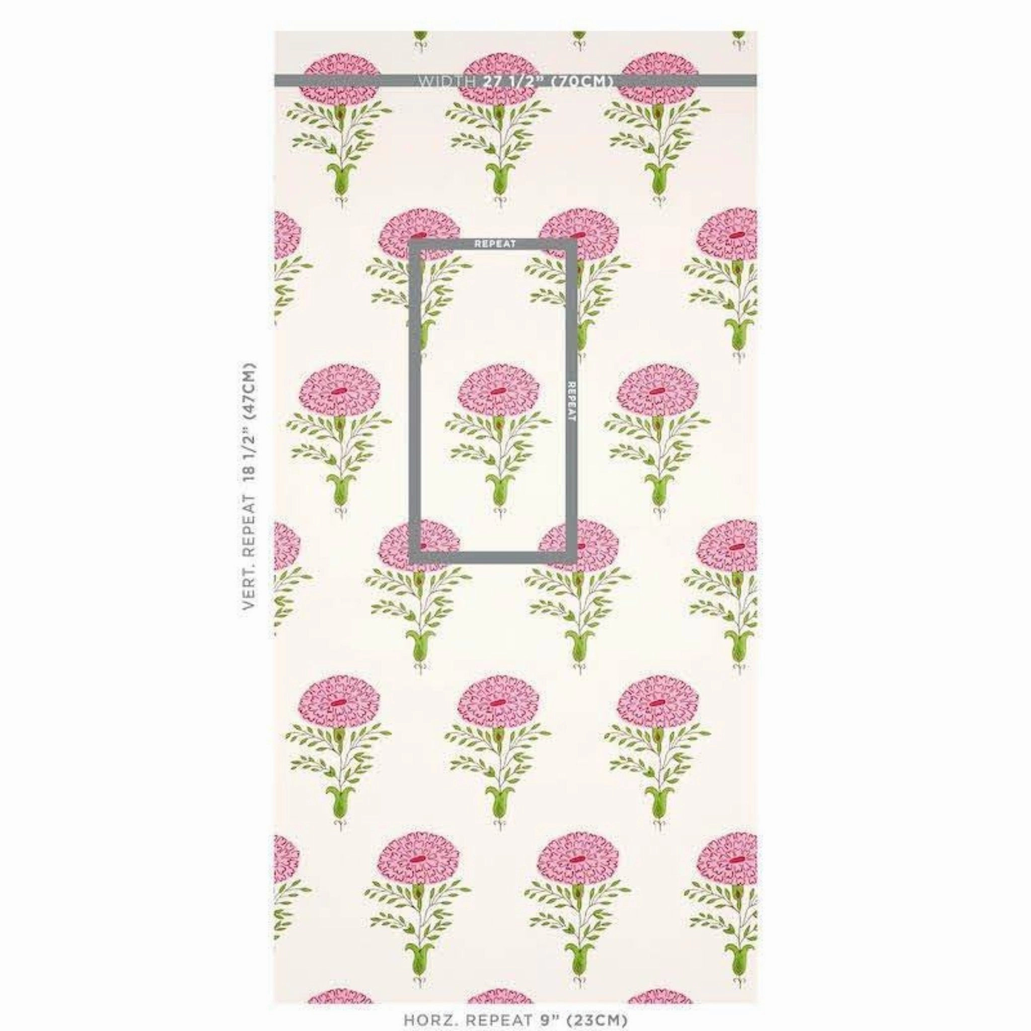Marigold Wallpaper in Pink