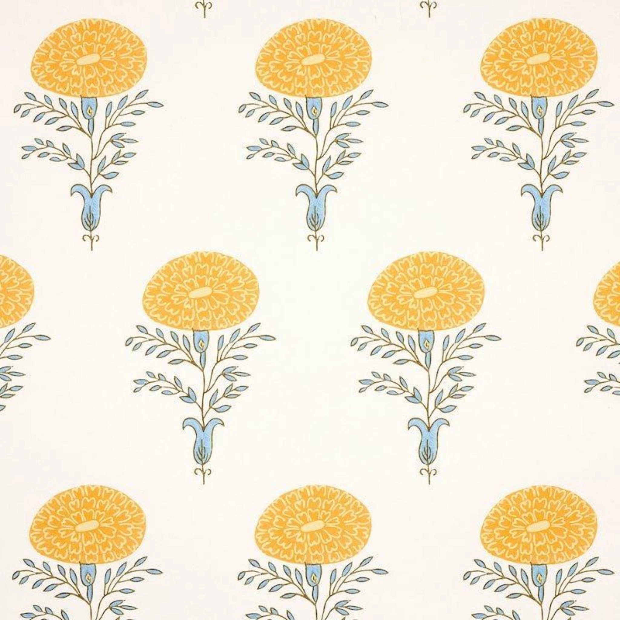 Marigold Wallpaper in Yellow paper wall covering