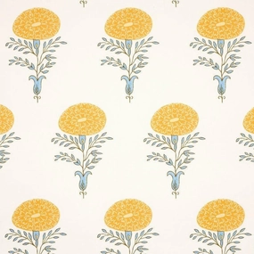 Marigold Wallpaper in Yellow paper wall covering