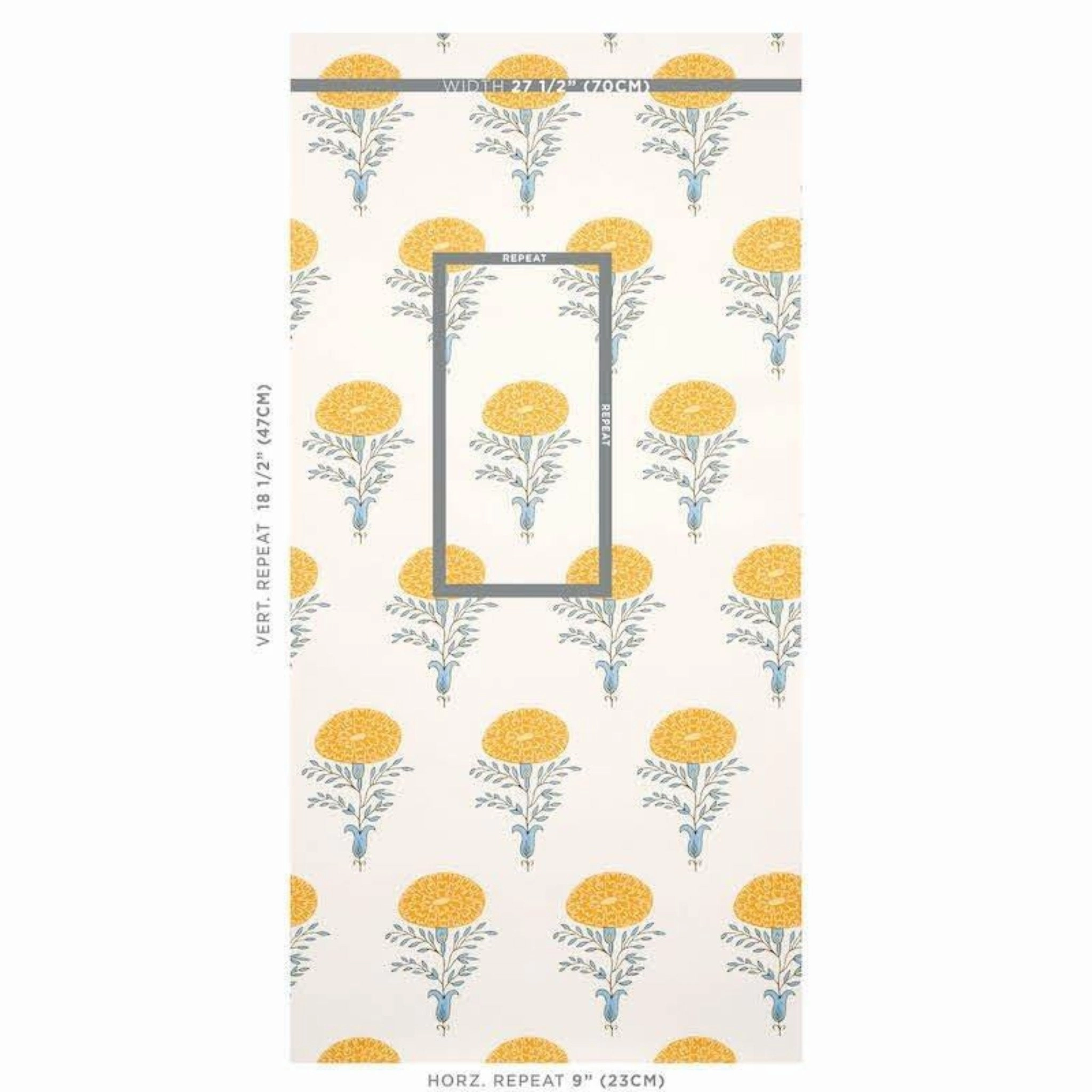 Marigold Wallpaper in Yellow