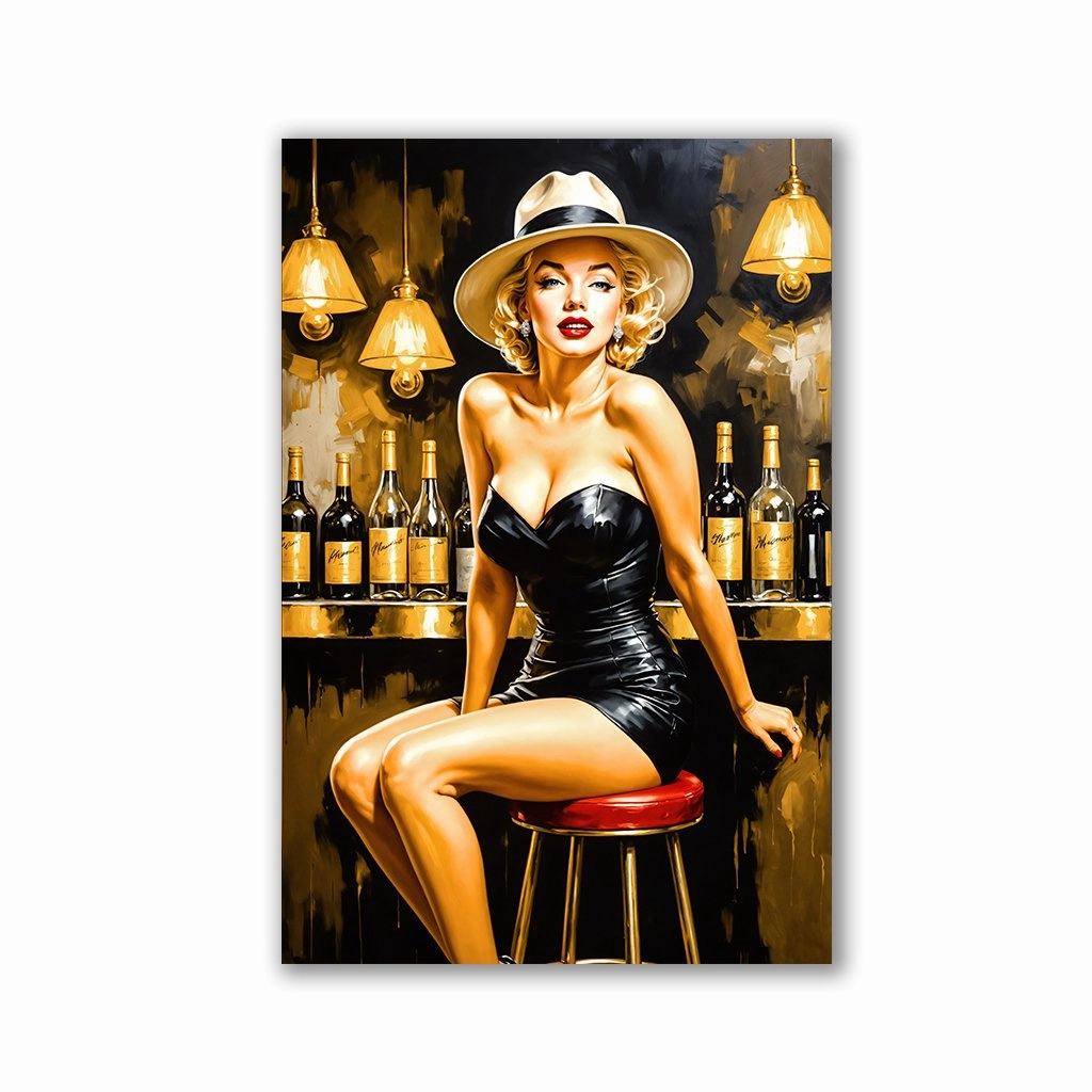Marilyn - Beauty in Black No2 by Adrian Vieriu framed mural artwork
