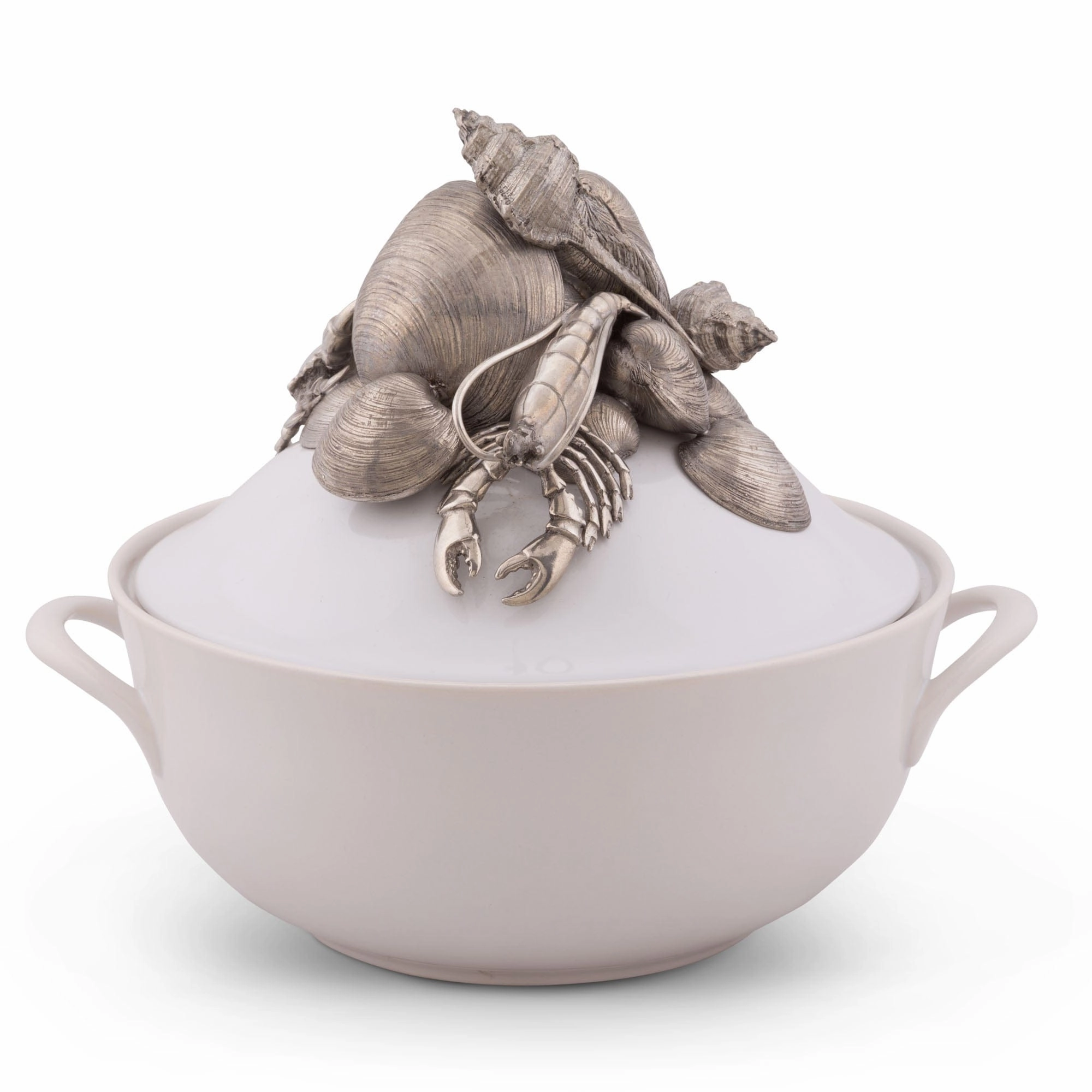 Marine Life Stoneware Soup Tureen mini desktop sculpture