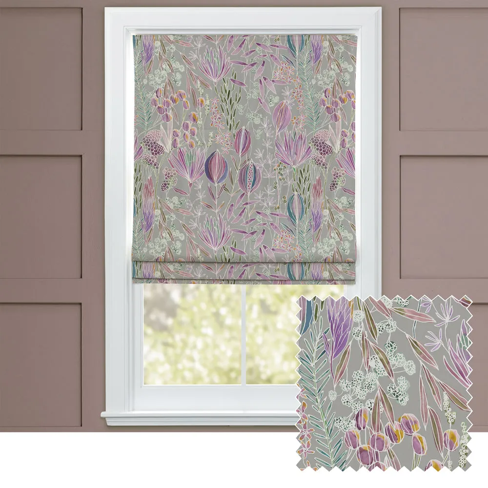 Masina Printed Cotton Made to Measure Roman Blinds Dahlia chic floor carpet  