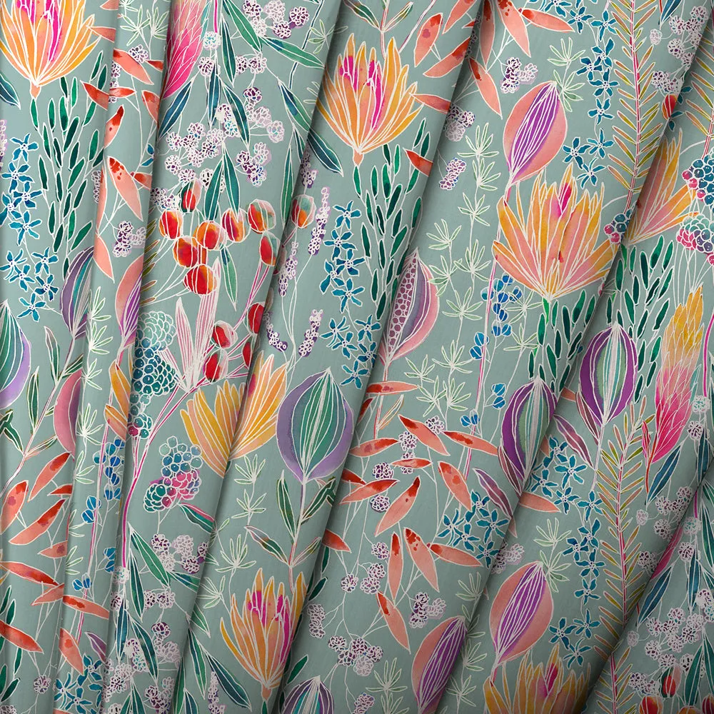 Masina Printed Cotton Made to Measure Roman Blinds Robins Egg