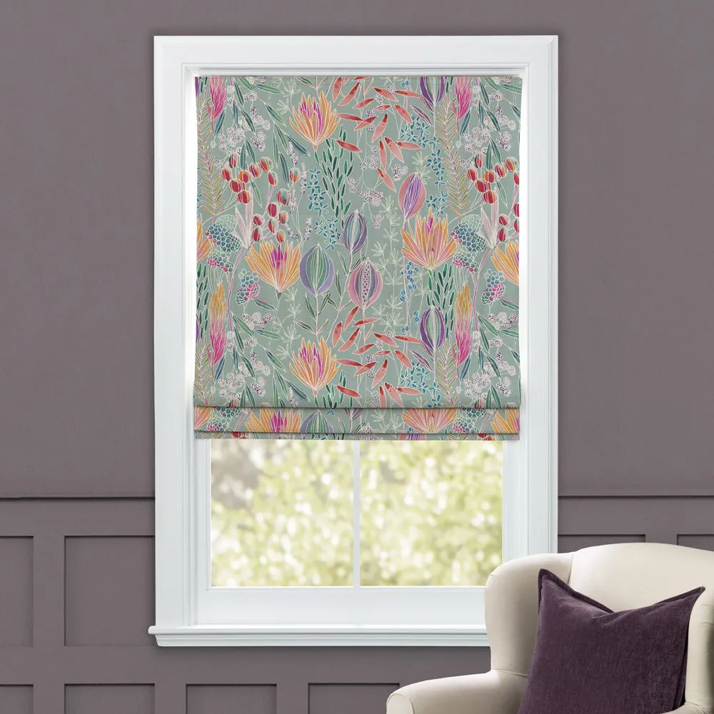 Masina Printed Cotton Made to Measure Roman Blinds Robins Egg