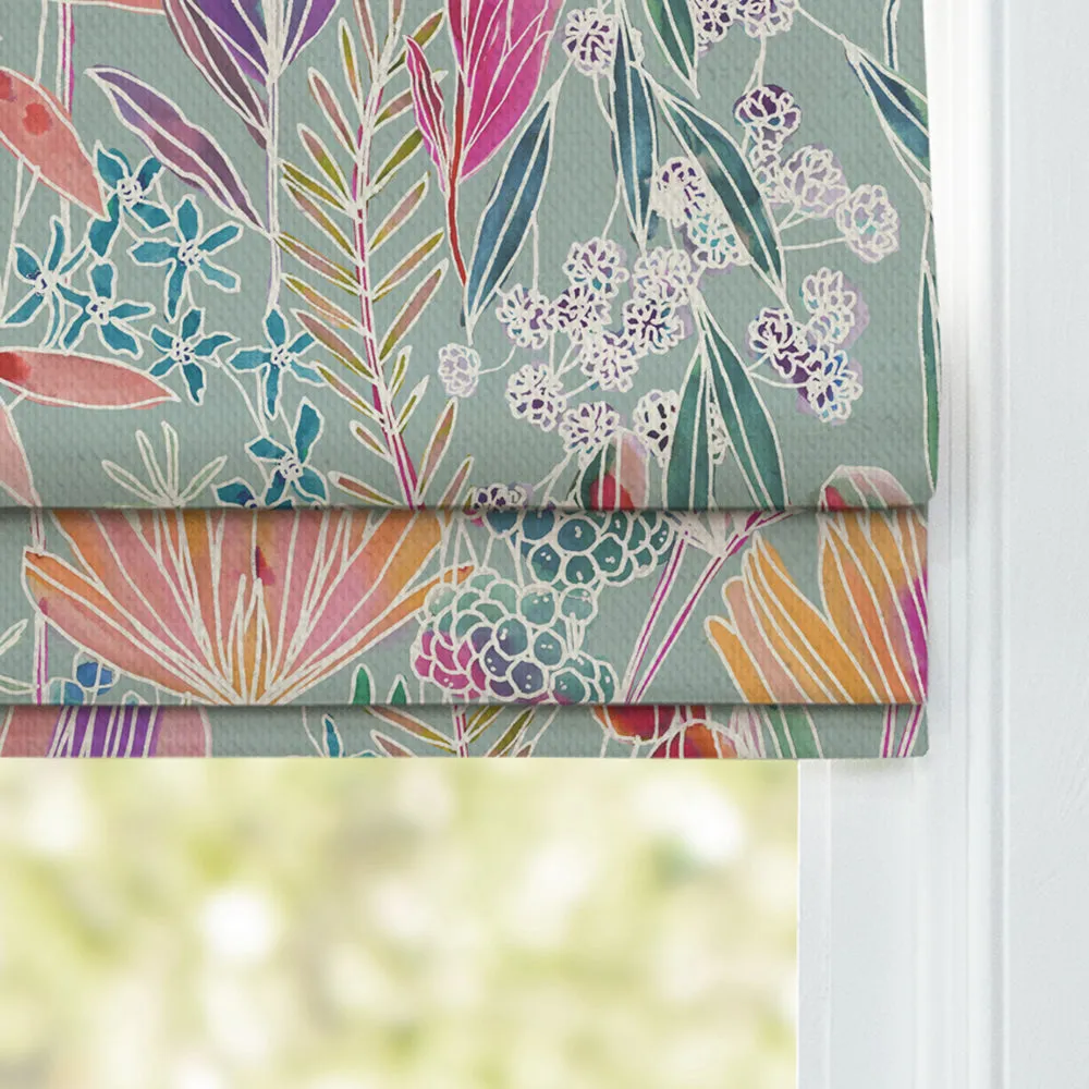 Masina Printed Cotton Made to Measure Roman Blinds Robins Egg