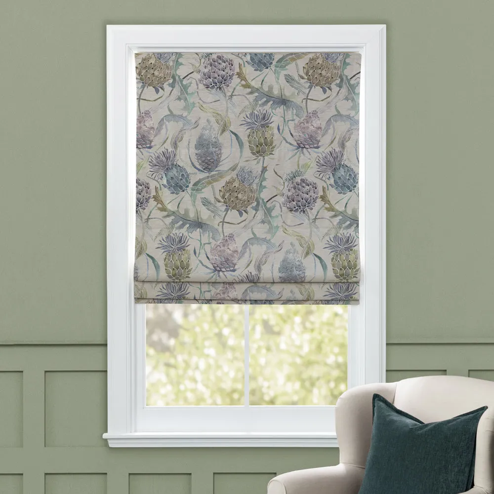 Meadwell Printed Velvet Made to Measure Roman Blinds Periwinkle