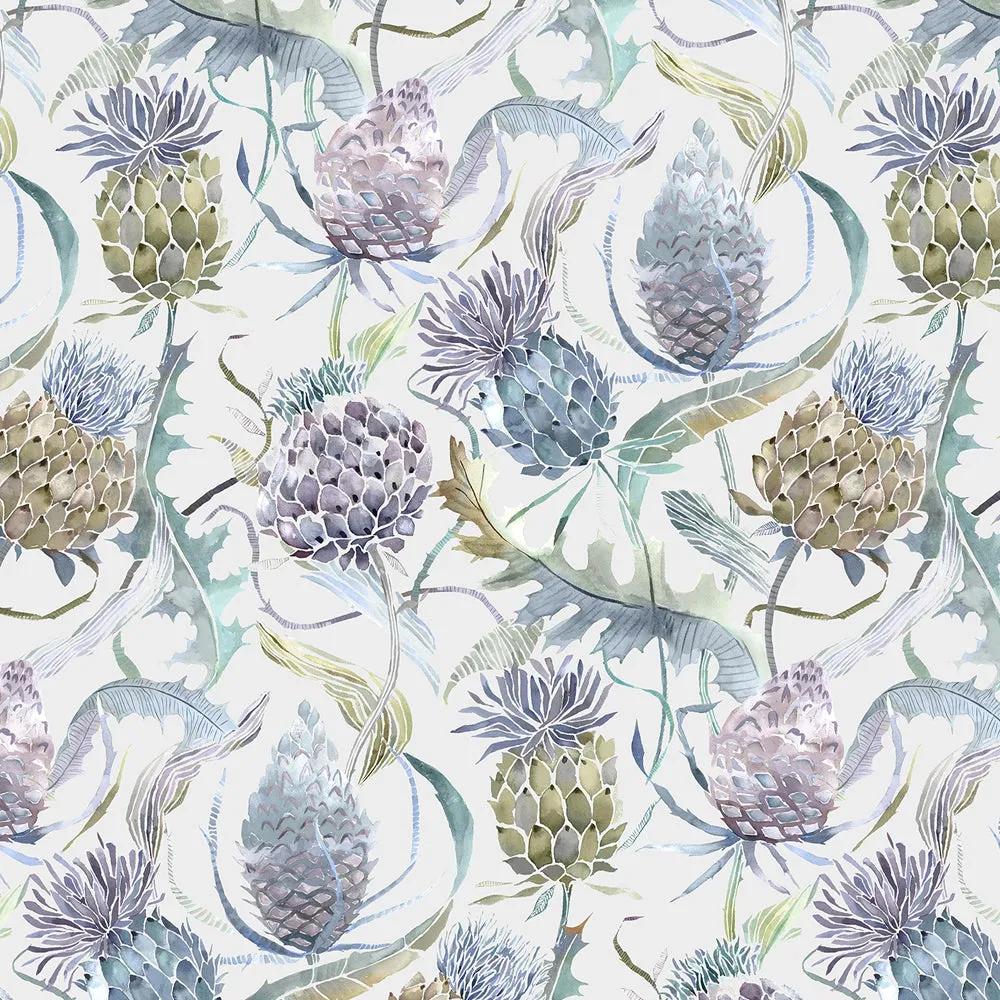 Meadwell Printed Velvet Made to Measure Roman Blinds Periwinkle
