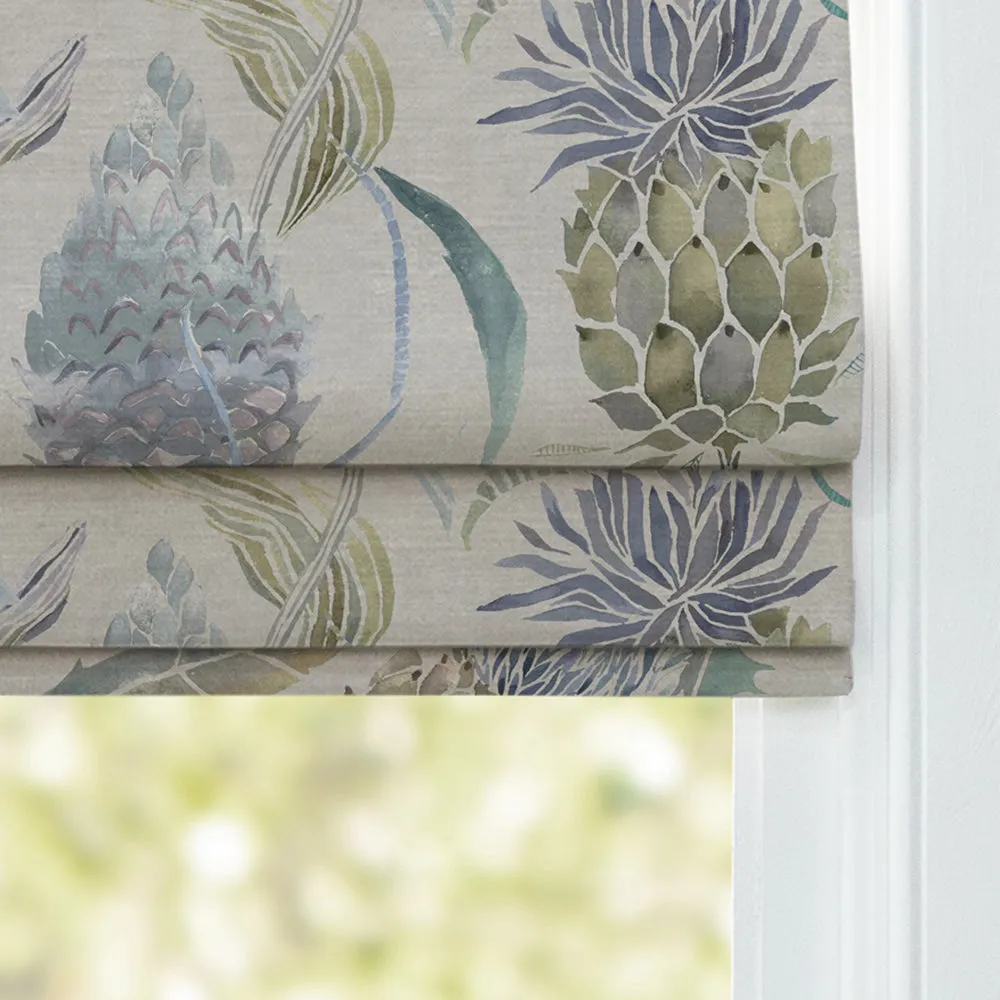 Meadwell Printed Velvet Made to Measure Roman Blinds Periwinkle