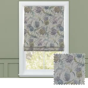 Meadwell Printed Velvet Made to Measure Roman Blinds Periwinkle chic floor carpet  