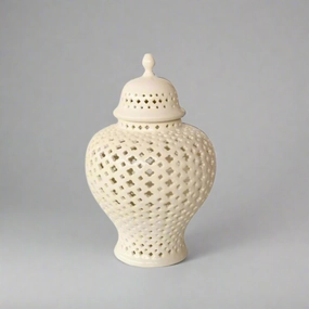 Medium White Cut-Out Ginger Jar decorative home ornament