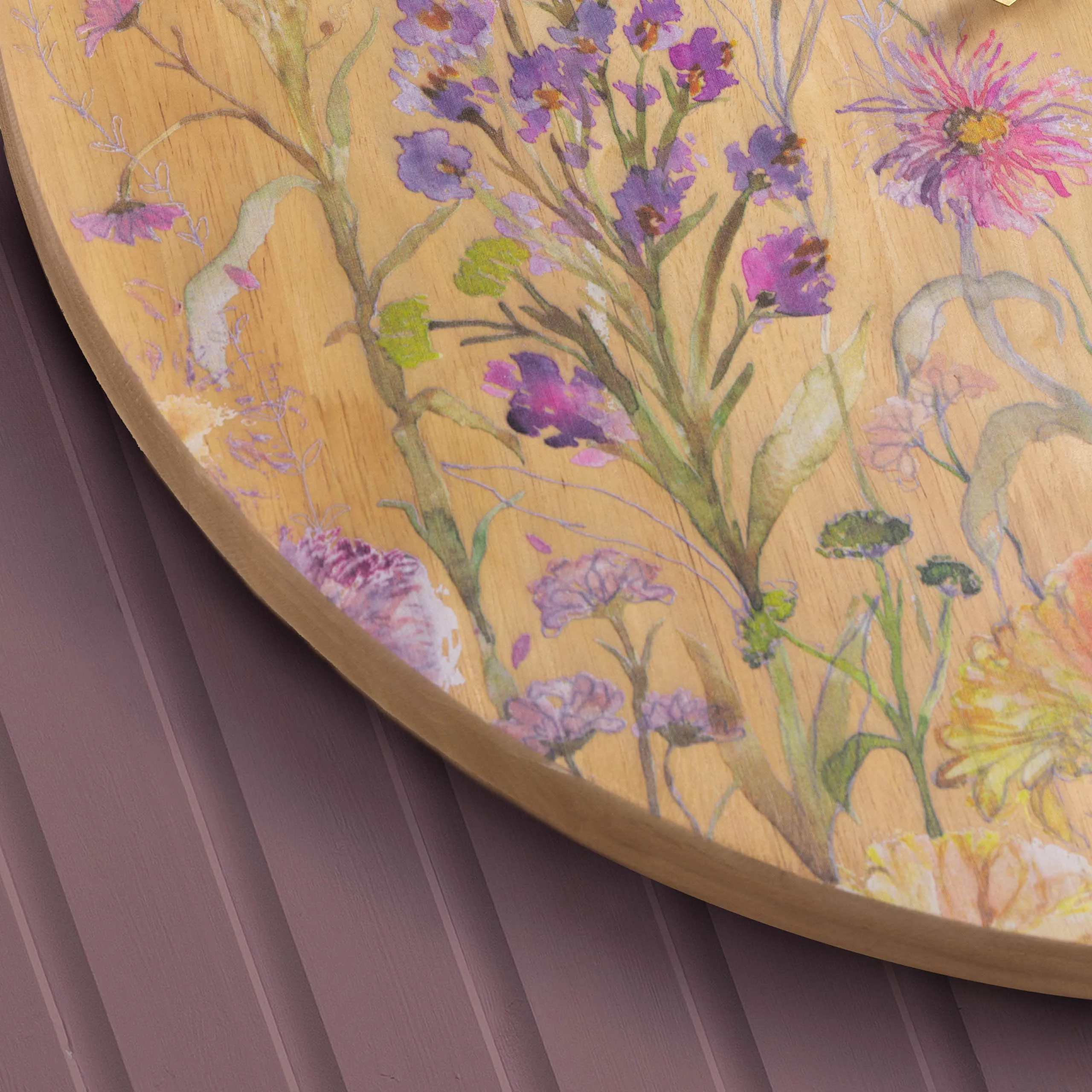 Medmerry Printed Wooden Clock Honey Oak