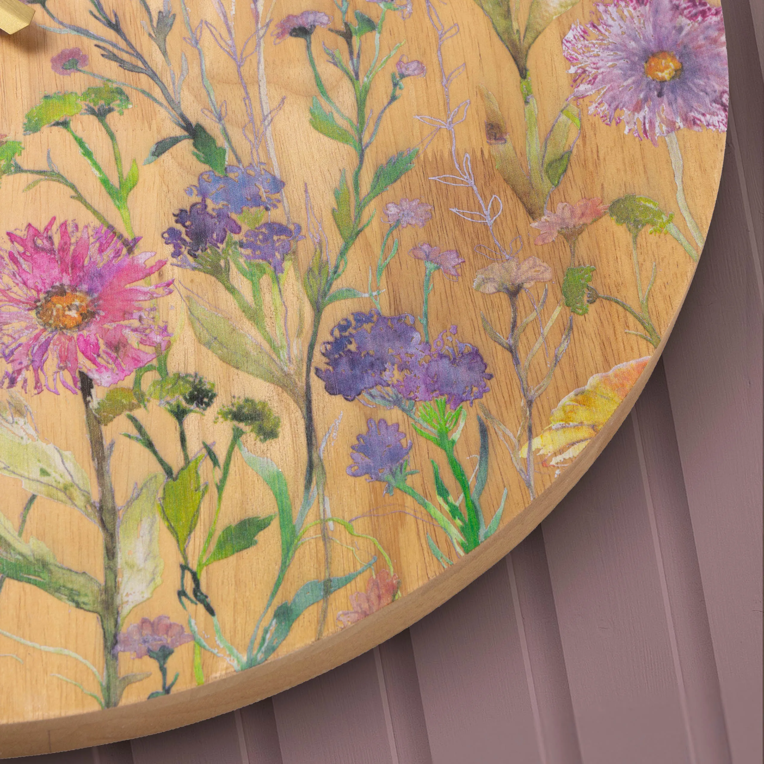 Medmerry Printed Wooden Clock Honey Oak