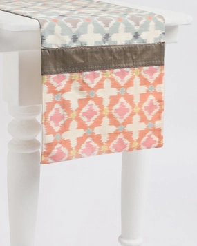 Meha Weft Ikat Cotton Silk Table Runner ceramic table ornament