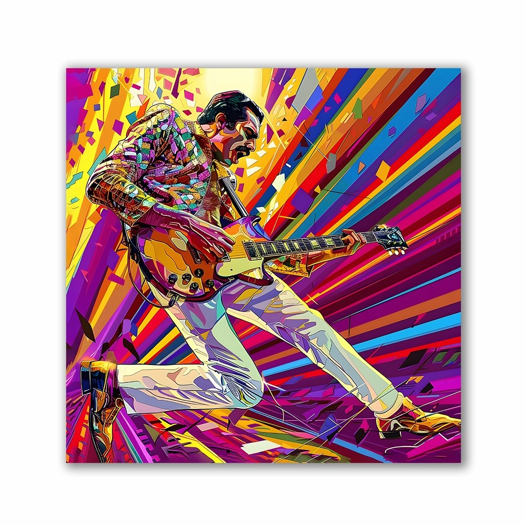 Mercury Pop Art by Rosa Piazza framed mural artwork