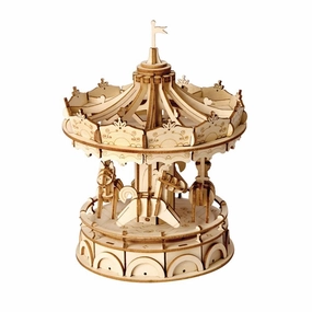Merry-Go-Round Carousel Modern 3D Wooden Puzzle, 6-Inch wooden room decoration
