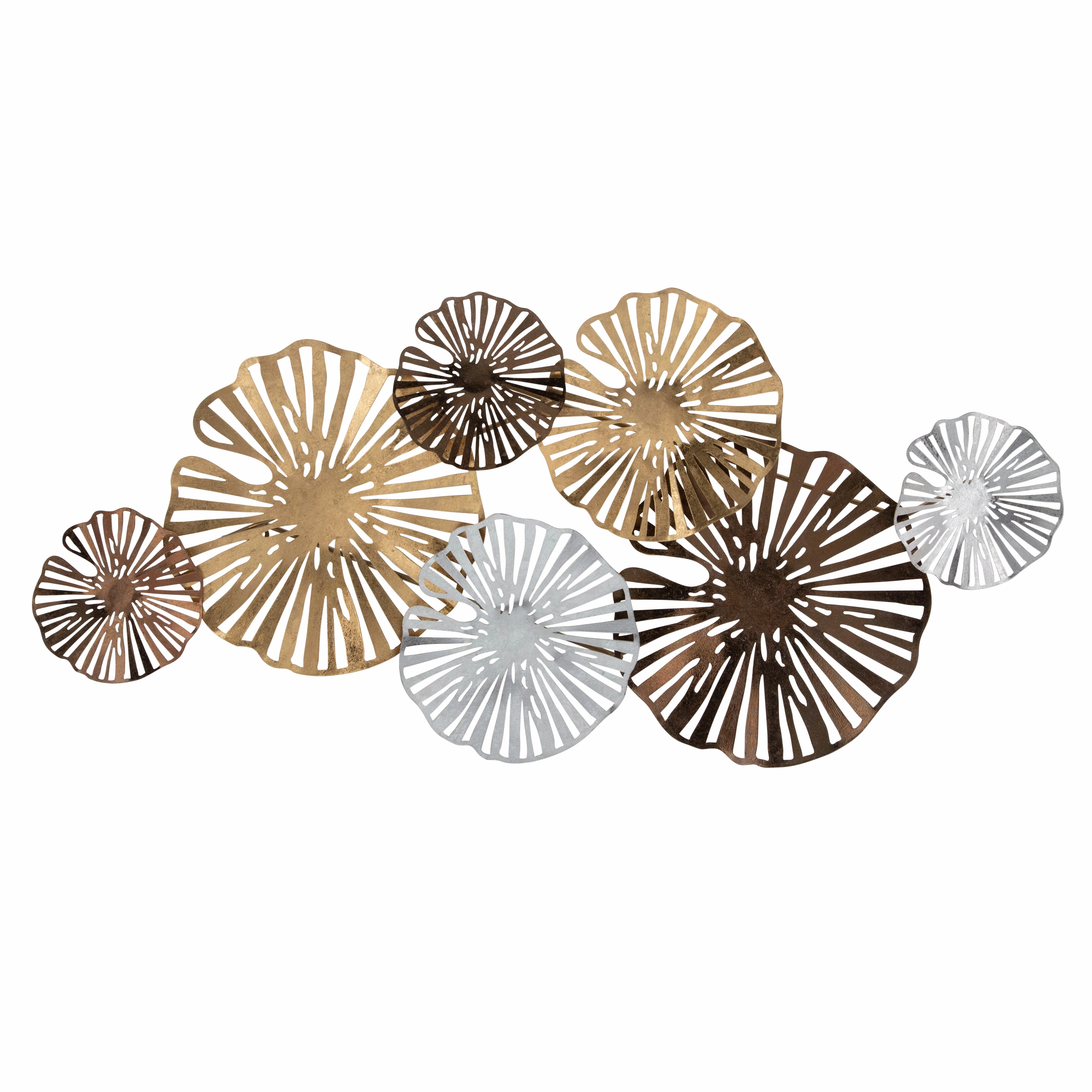 METAL 41" FLOWER WALL DECO, GOLD WB artistic wall mural
