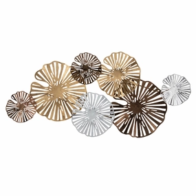 METAL 41" FLOWER WALL DECO, GOLD WB artistic wall mural