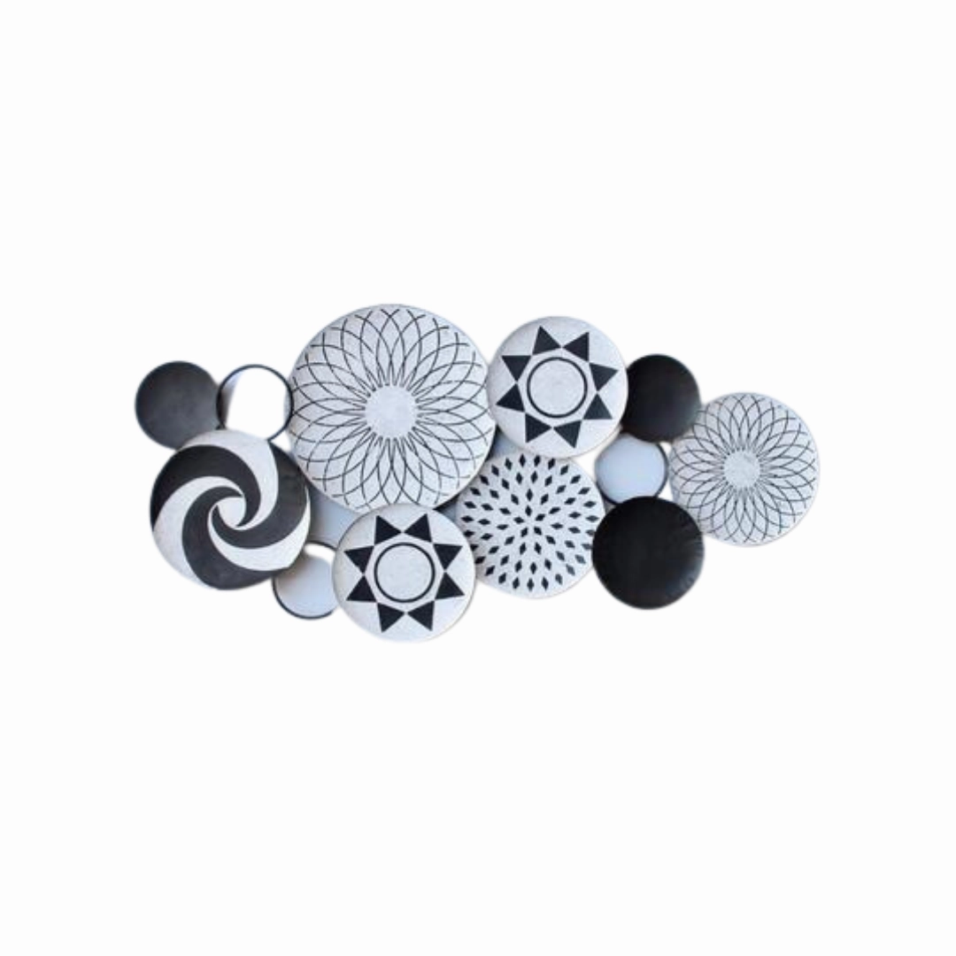 Metal black & white wall decor decorative home ornament