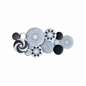 Metal black & white wall decor decorative home ornament
