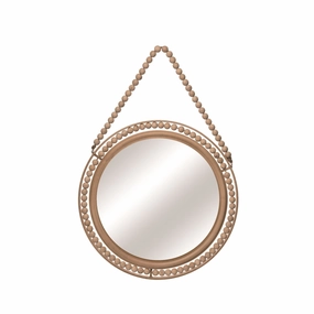 Metal Brown Everyday Beaded Hanging Mirror minimalist art object  