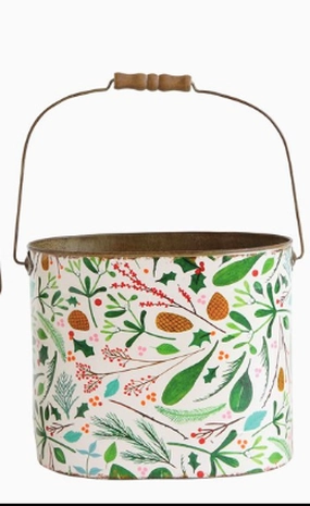 Metal Bucket w/Wooden Handles minimalist art object  