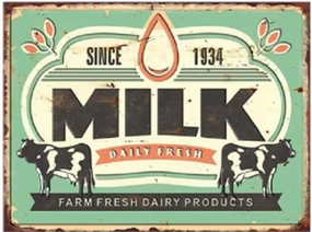 Milk Vintage Style Metal Sign wall pendant decor