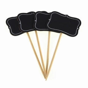 Mini Chalkboard Wood Stakes, Bracket, 6-inch, 4-Piece wooden room decoration