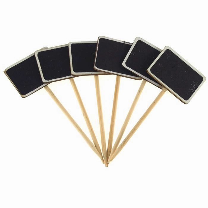Mini Chalkboard Wood Stakes, Rectangle, 4-3/4-inch, 6-Piece wooden room decoration