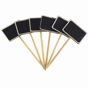 Mini Chalkboard Wood Stakes, Rectangle, 4-3/4-inch, 6-Piece wooden room decoration