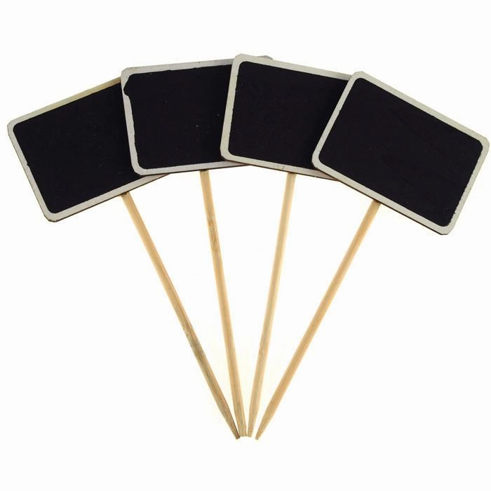 Mini Chalkboard Wood Stakes, Rectangle, 6-inch, 4-Piece wooden room decoration