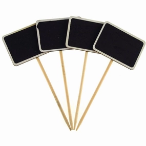 Mini Chalkboard Wood Stakes, Rectangle, 6-inch, 4-Piece wooden room decoration