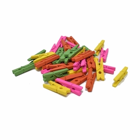 Mini Wood Clothespin Assortment, Neon, 1-Inch, 40-Piece wooden room decoration