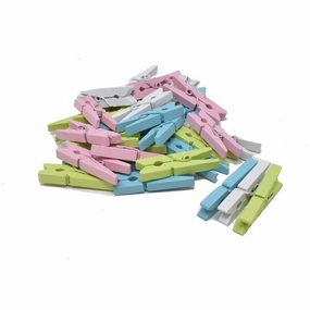 Mini Wood Clothespin Assortment, Pastel, 1-1/8-Inch, 32-Piece wooden room decoration