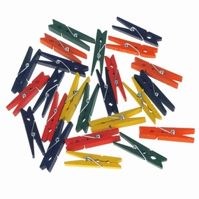 Mini Wooden Clothespins, Assorted Color, 1-7/8-Inch, 24-Count wooden room decoration