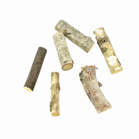 Miniature Natural Birch Wood Logs, 3-Inch, 6-Piece wooden room decoration