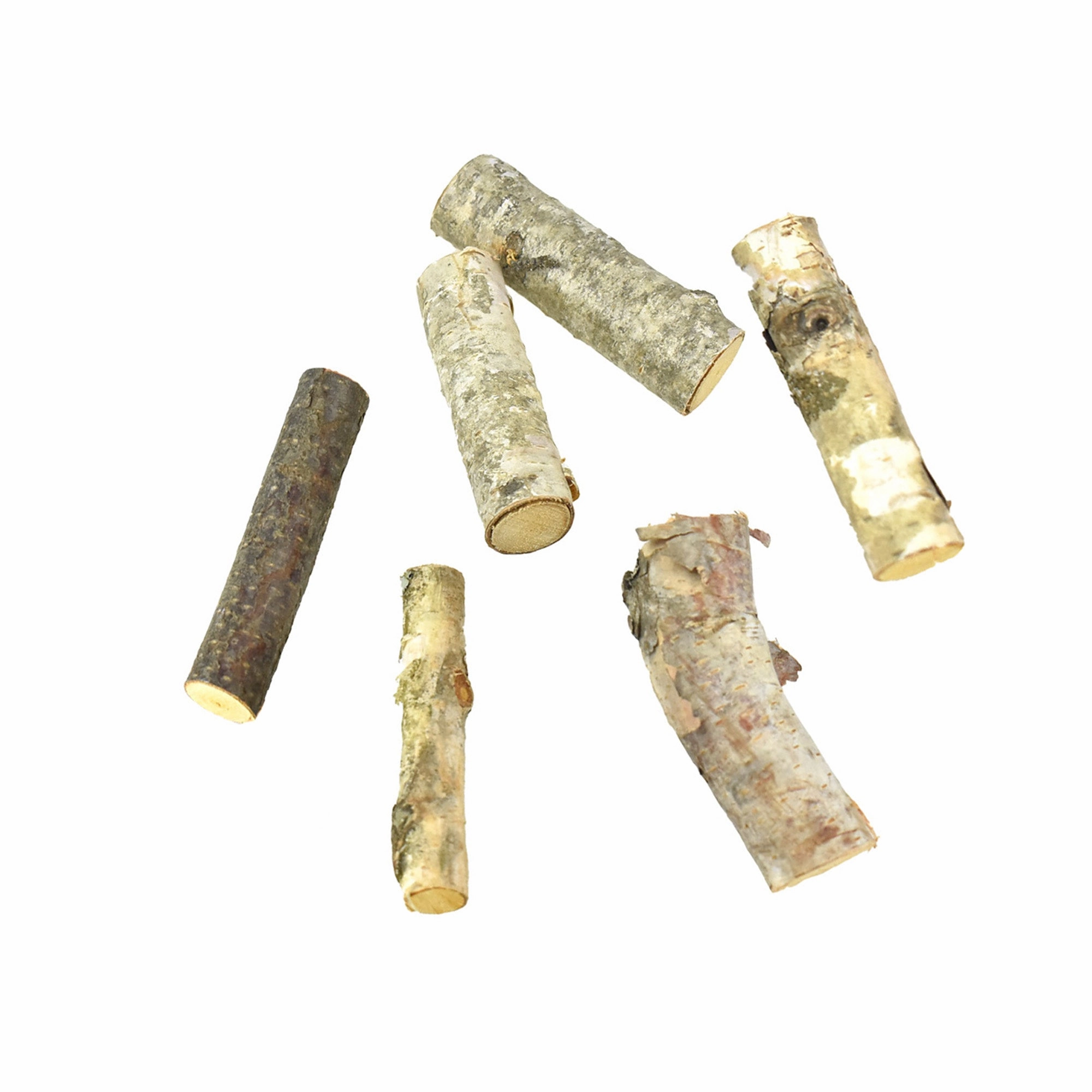 Miniature Natural Birch Wood Logs, 3-Inch, 6-Piece wooden room decoration