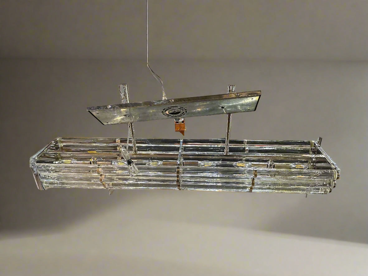 MODERN TUBULAR GLASS AND CHROME CHANDELIER artistic wall mural