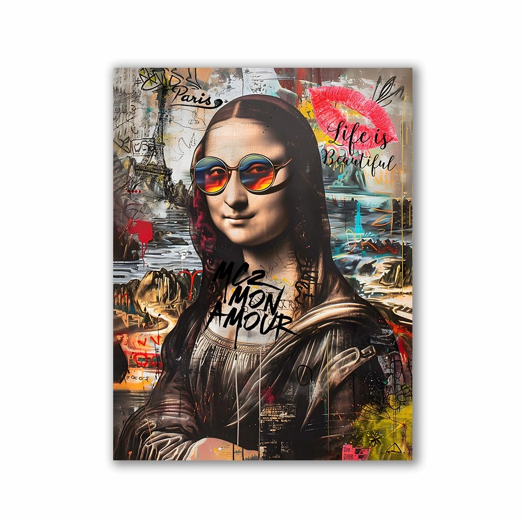 Mona Lisa Pop Art by Rosa Piazza framed mural artwork