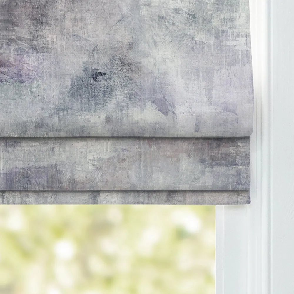 Monet Printed Satin Made to Measure Roman Blinds Onyx