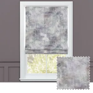 Monet Printed Satin Made to Measure Roman Blinds Onyx chic floor carpet  