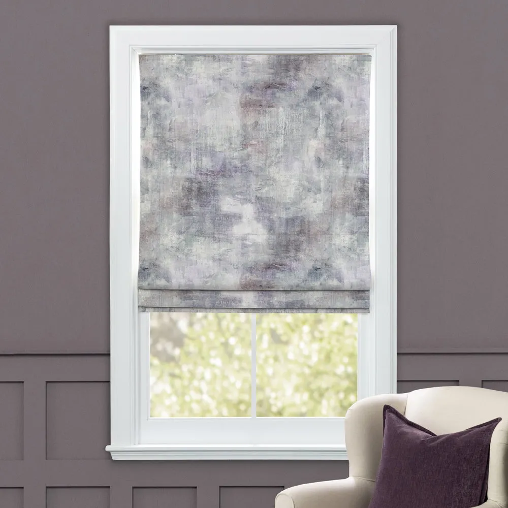Monet Printed Satin Made to Measure Roman Blinds Onyx
