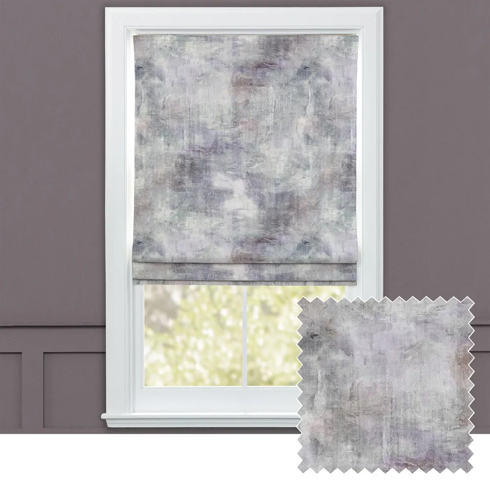 Monet Printed Satin Made to Measure Roman Blinds Onyx chic floor carpet  