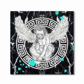 Money Angel by Kiss Pink framed mural artwork