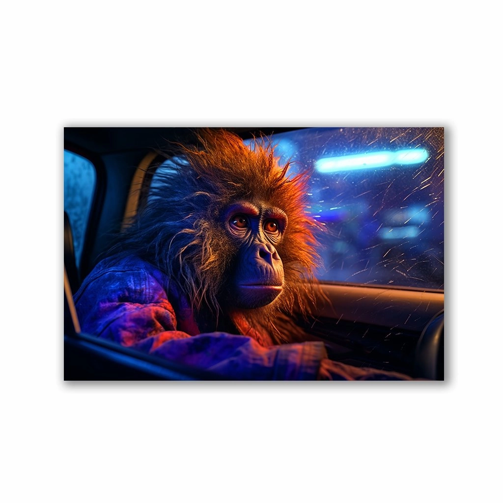 Monkey On The Storm by Juliano de Araujo framed mural artwork