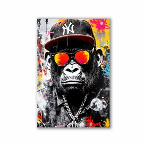 Monkey with Style by Adrian Vieriu framed mural artwork