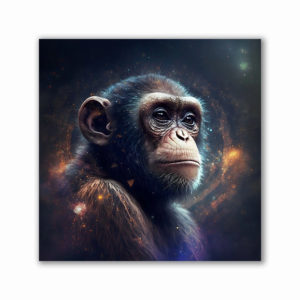 Monkeying around the universe framed mural artwork