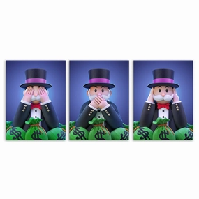 Monopoly - triptych framed mural artwork